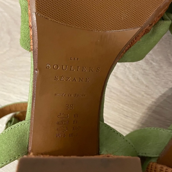 Sezane Armony Heels - Green Suede - Picture 8 of 15